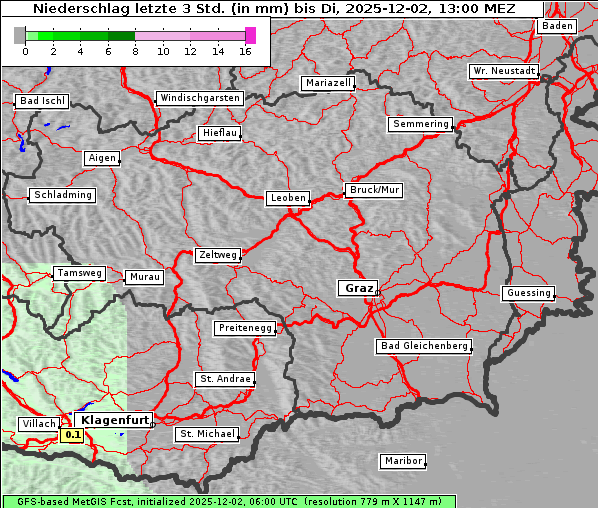 Niederschlag, 2. 12. 2025