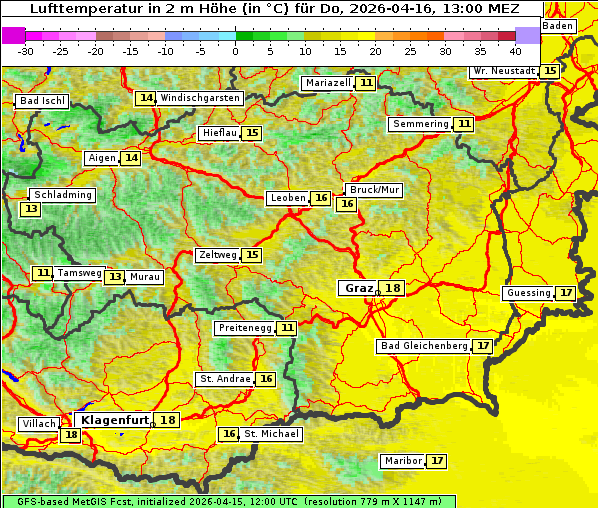 Temperatur, 16. 4. 2026