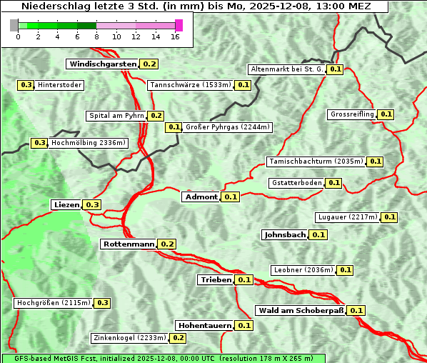 Niederschlag, 8. 12. 2025
