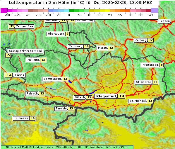 Temperatur, 26. 2. 2026