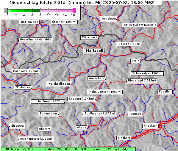 Niederschlag, 2. 7. 2025