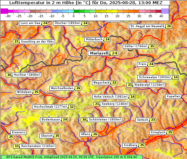 Temperatur, 28. 8. 2025