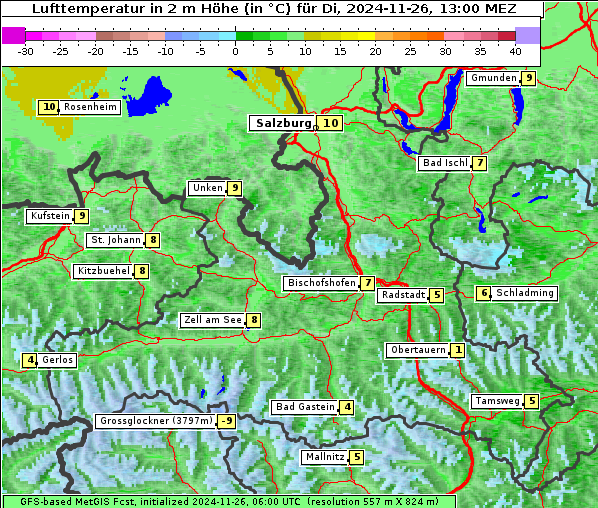 Temperatur, 26. 11. 2024