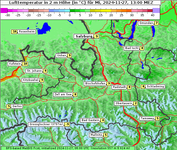 Temperatur, 27. 11. 2024