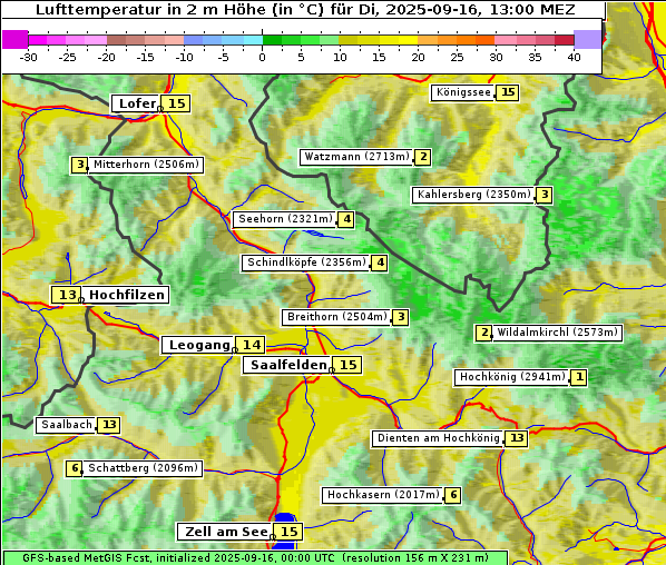 Temperatur, 16. 9. 2025