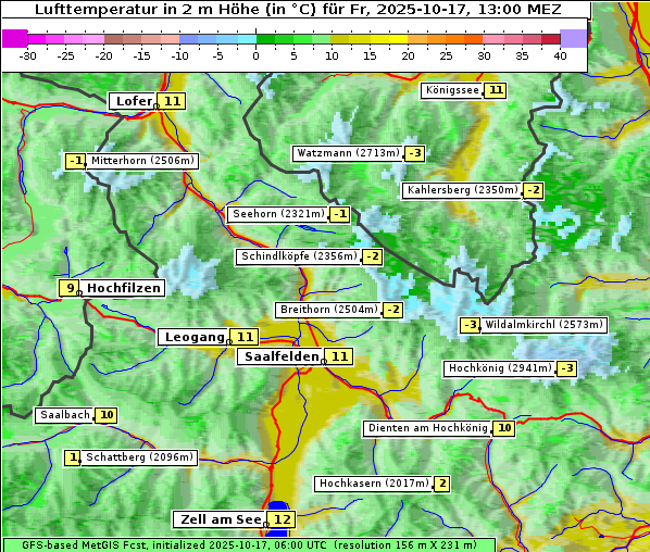 Temperatur, 17. 10. 2025