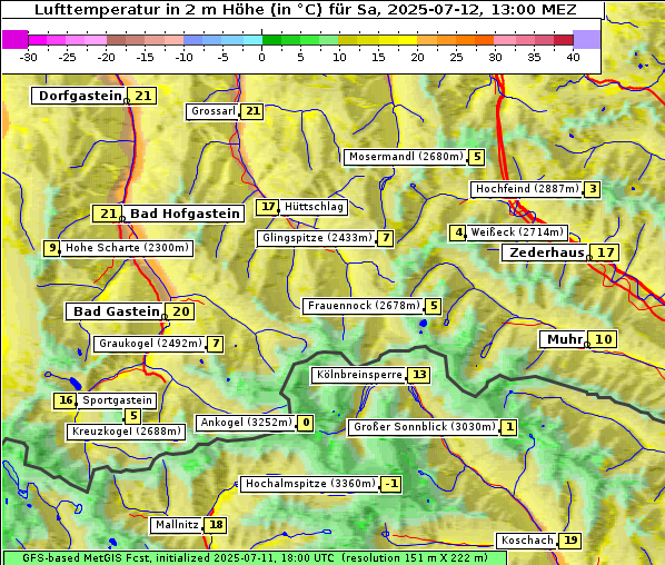 Temperatur, 12. 7. 2025
