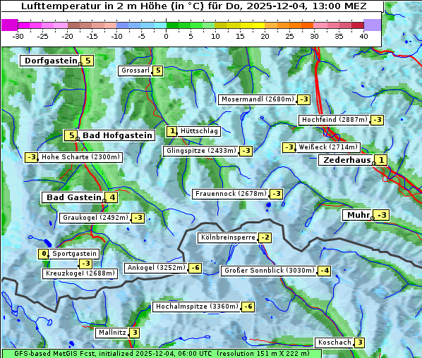 Temperatur, 4. 12. 2025