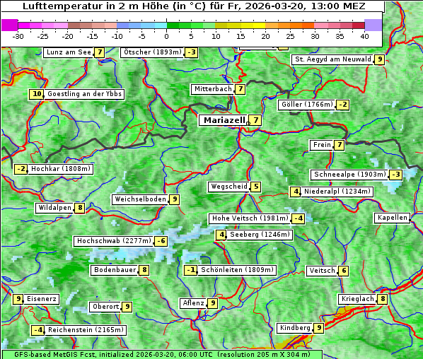 Temperatur, 20. 3. 2026
