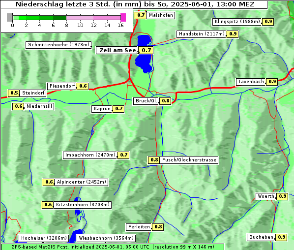 Niederschlag, 1. 6. 2025