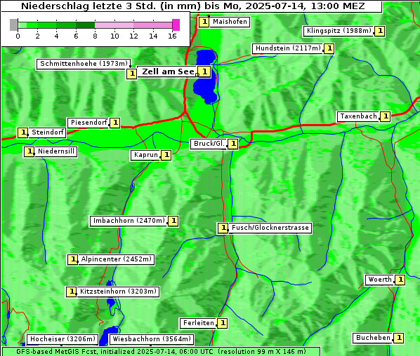 Niederschlag, 14. 7. 2025