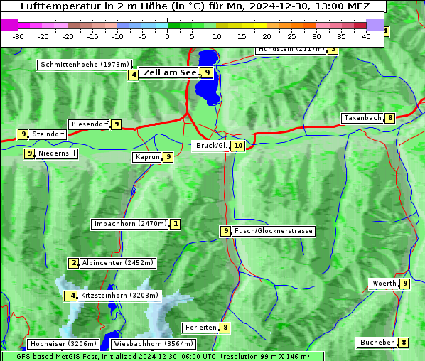 Temperatur, 30. 12. 2024