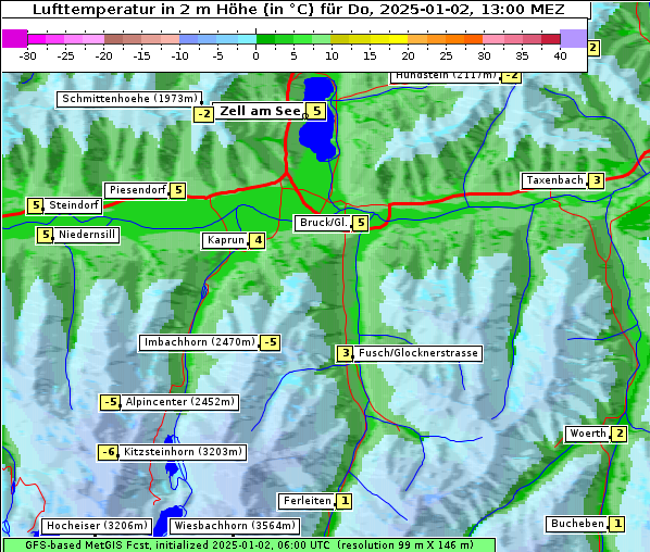 Temperatur, 2. 1. 2025