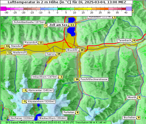 Temperatur, 4. 3. 2025