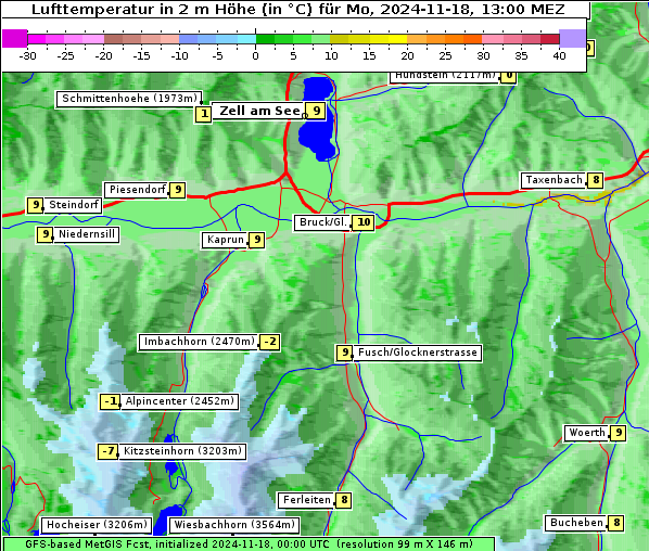 Temperatur, 18. 11. 2024