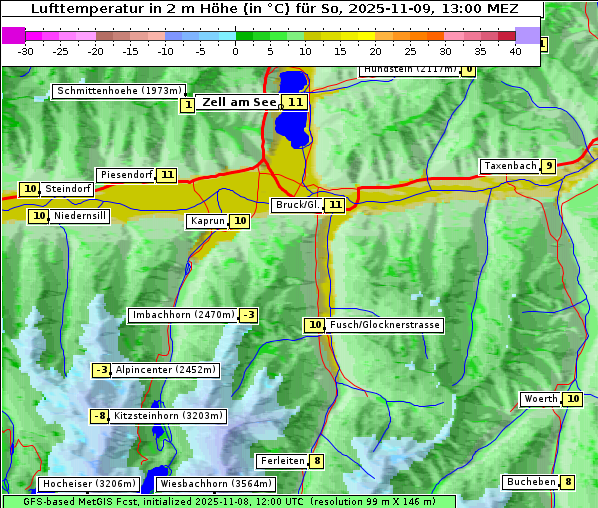 Temperatur, 9. 11. 2025