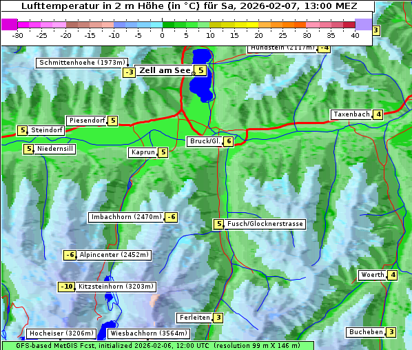 Temperatur, 7. 2. 2026