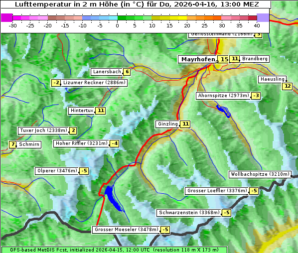Temperatur, 16. 4. 2026