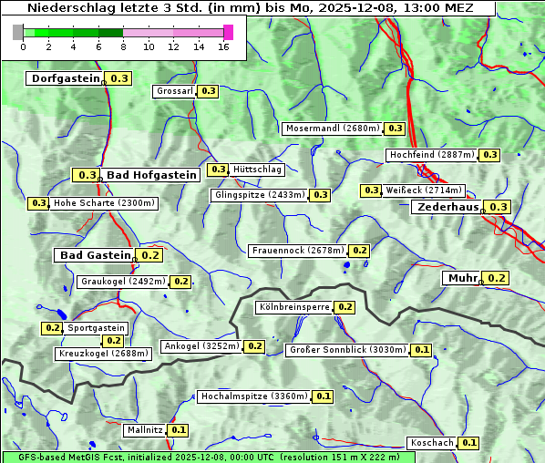 Niederschlag, 8. 12. 2025