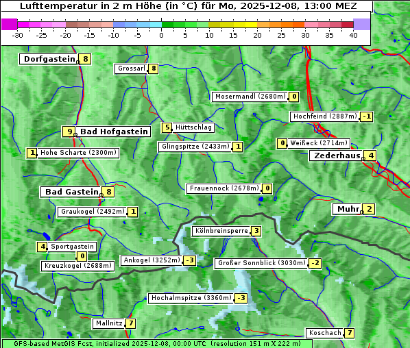 Temperatur, 8. 12. 2025