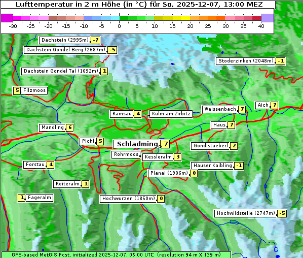 Temperatur, 7. 12. 2025