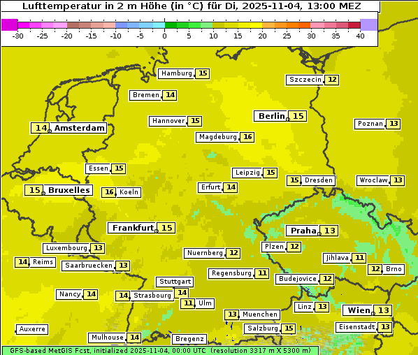 Temperatur, 4. 11. 2025