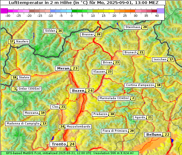 Temperatur, 1. 9. 2025
