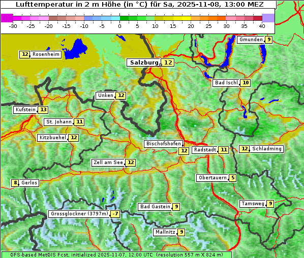 Temperatur, 8. 11. 2025