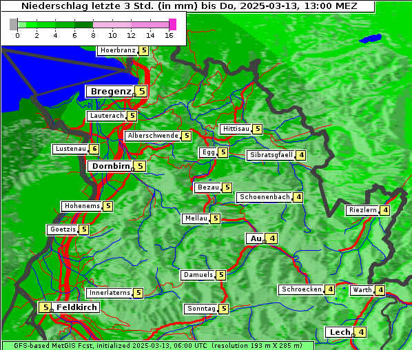 Niederschlag, 13. 3. 2025