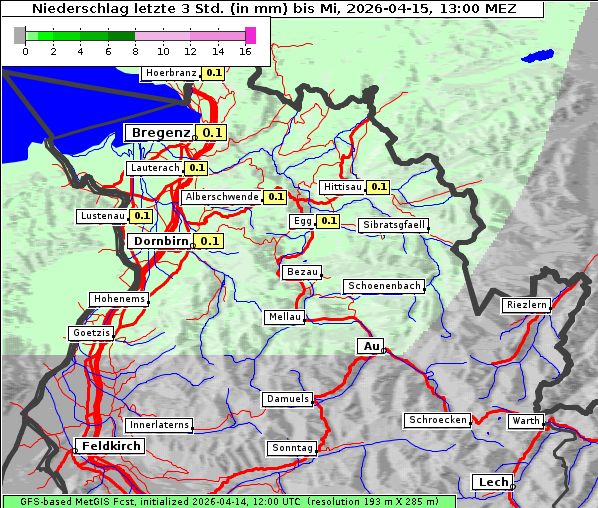Niederschlag, 15. 4. 2026