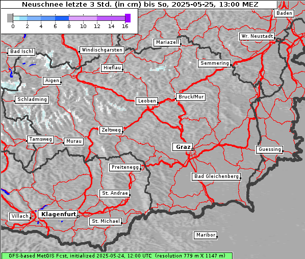 Neuschnee, 25. 5. 2025
