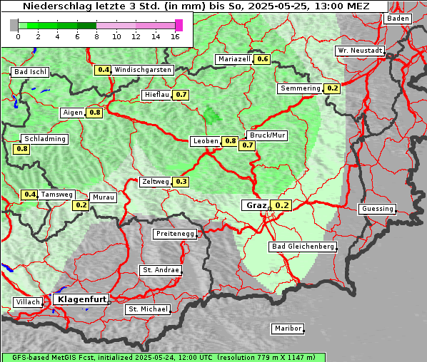 Niederschlag, 25. 5. 2025