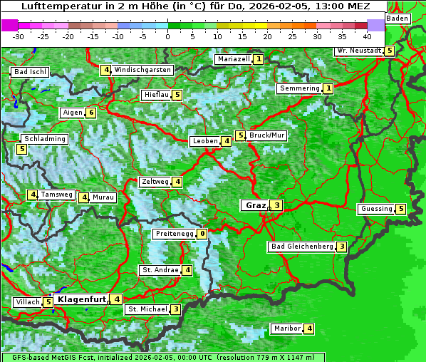 Temperatur, 5. 2. 2026
