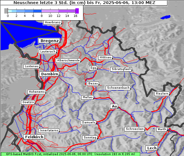 Neuschnee, 6. 6. 2025