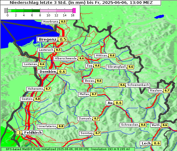 Niederschlag, 6. 6. 2025