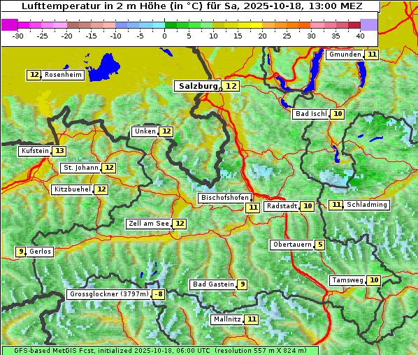 Temperatur, 18. 10. 2025