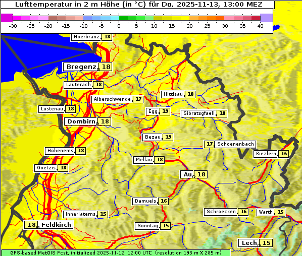 Temperatur, 13. 11. 2025