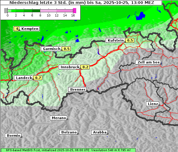 Niederschlag, 25. 10. 2025