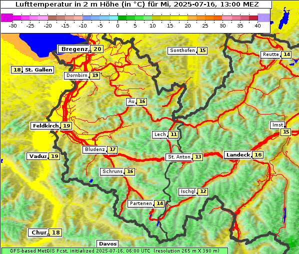 Temperatur, 16. 7. 2025