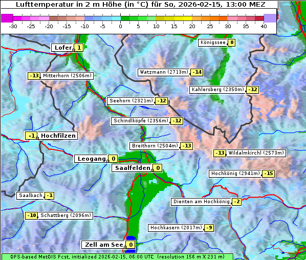 Temperatur, 15. 2. 2026