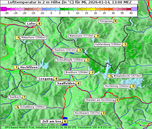 Temperatur, 14. 1. 2026