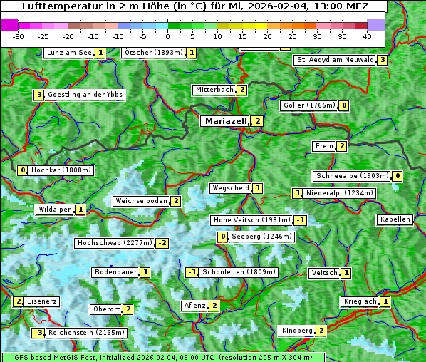 Temperatur, 4. 2. 2026