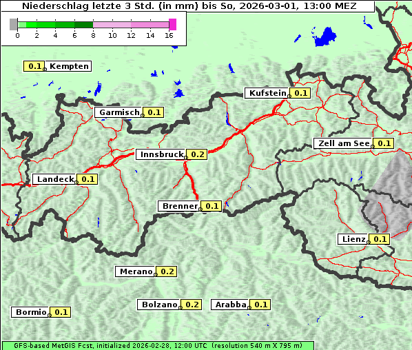 Niederschlag, 1. 3. 2026