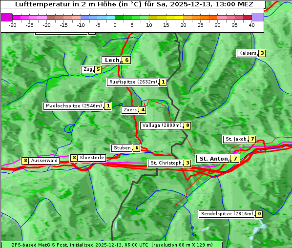 Temperatur, 13. 12. 2025