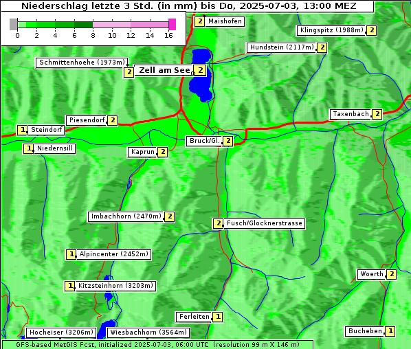 Niederschlag, 3. 7. 2025