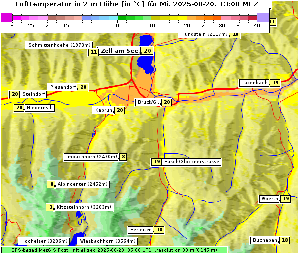 Temperatur, 20. 8. 2025