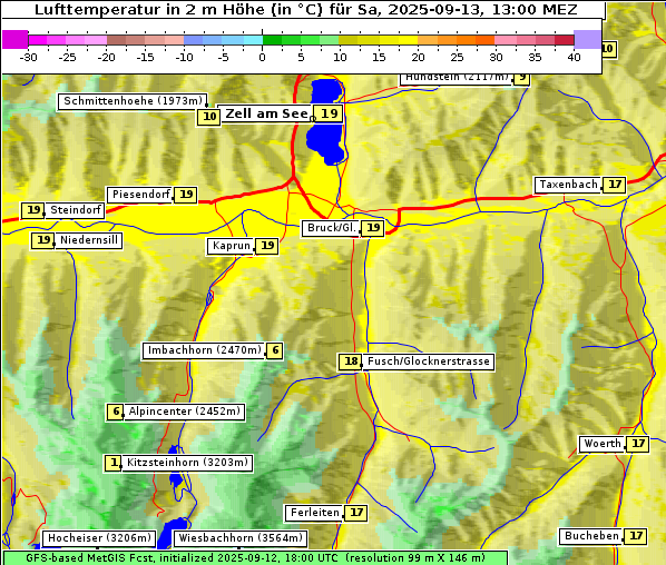 Temperatur, 13. 9. 2025