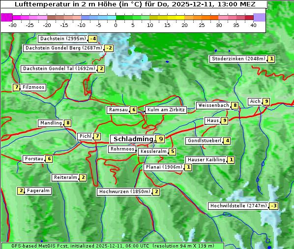 Temperatur, 11. 12. 2025
