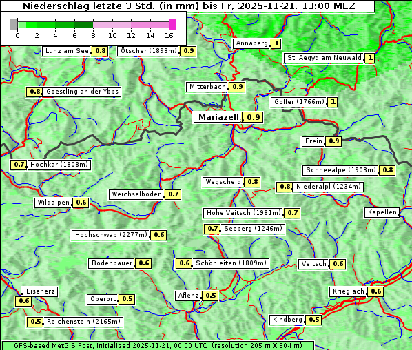 Niederschlag, 21. 11. 2025