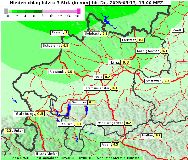 Niederschlag, 13. 3. 2025